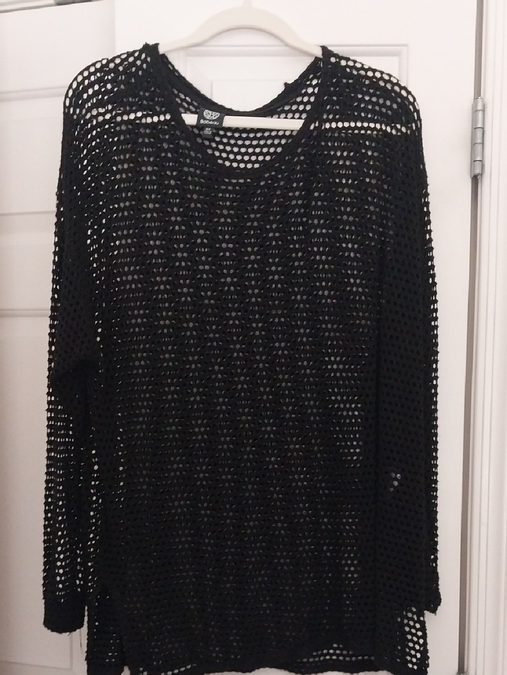 Black Open-Knit Women's Sweater